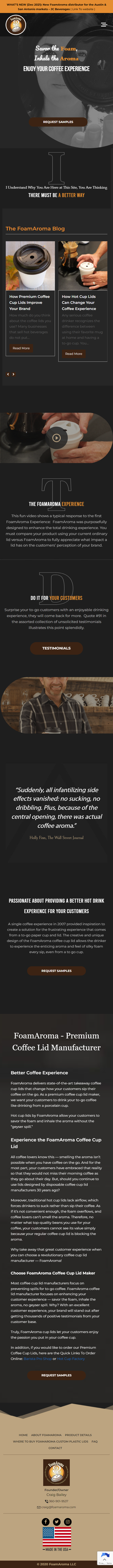 FoamAroma Coffee Lid Manufacturer For A Better Coffee Experience