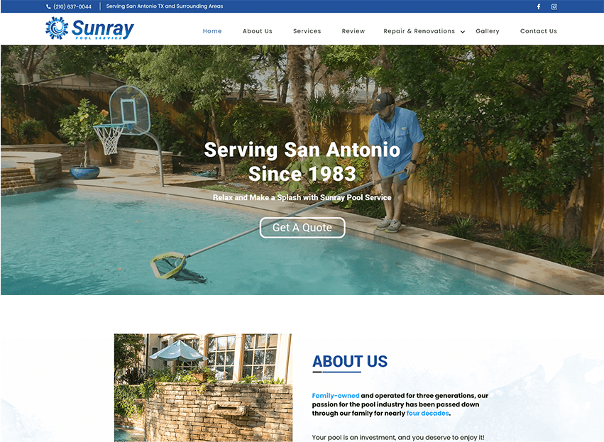 Sunray Pools Video Banner Sunray Pools Video Banner